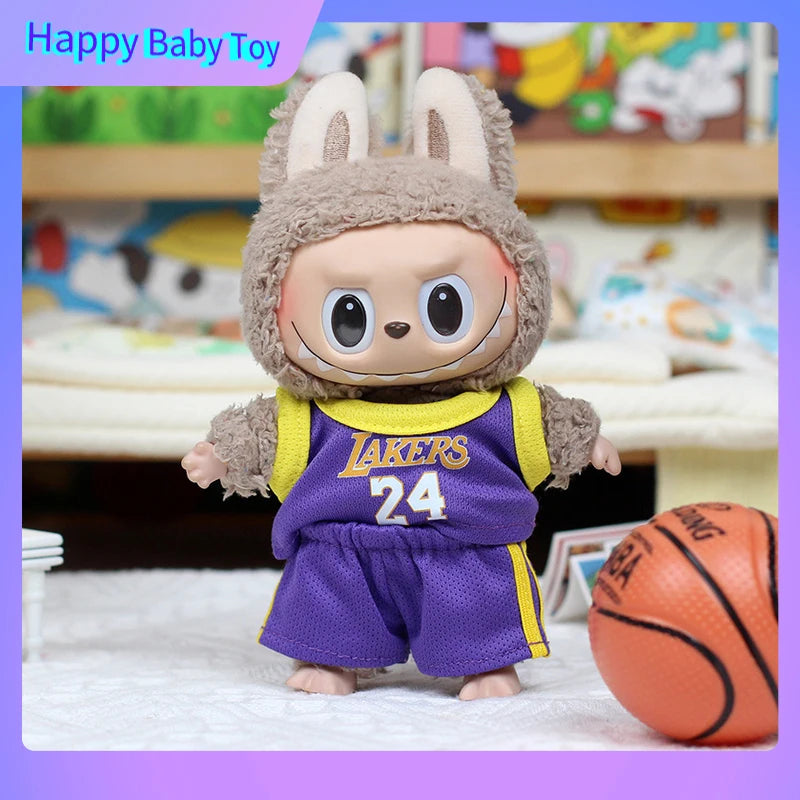 Only Clothes Suitable For 17cm Labubu Clothing Cute Doll Clothing Accessories Two Piece Basketball Jersey Set