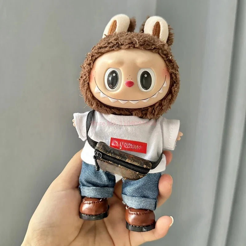 Only Selling Clothes 17cm First Second Generation Cute Labubu Doll Only Clothe Suprem Clothing Set Multi Color Cute Decor Gifts