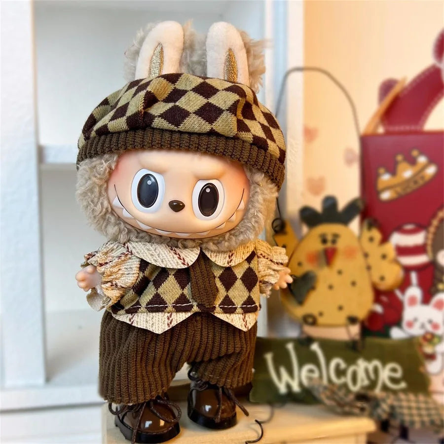 17cm Mini Plush Doll'S Clothes Outfit Accessories For Korea Kpop Exo Labubu Idol autumn and winter set Clothing Gift