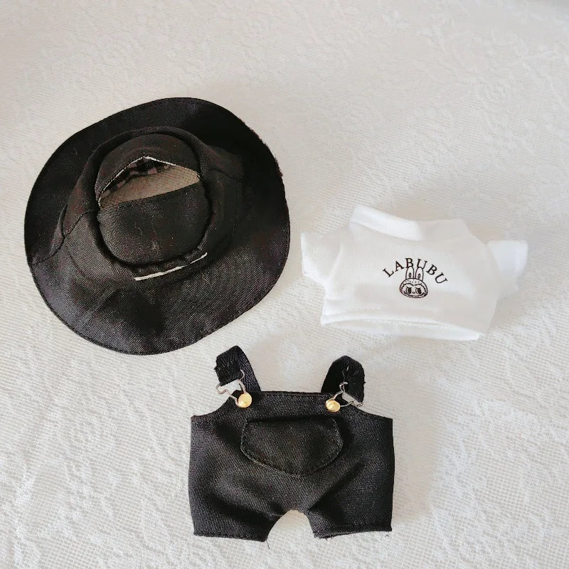Bucket Hat Cowboy Style T-shirt Overalls for labubu